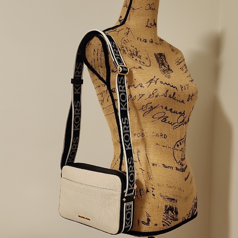 Michael Kors Black and Cream Crossbody Bag